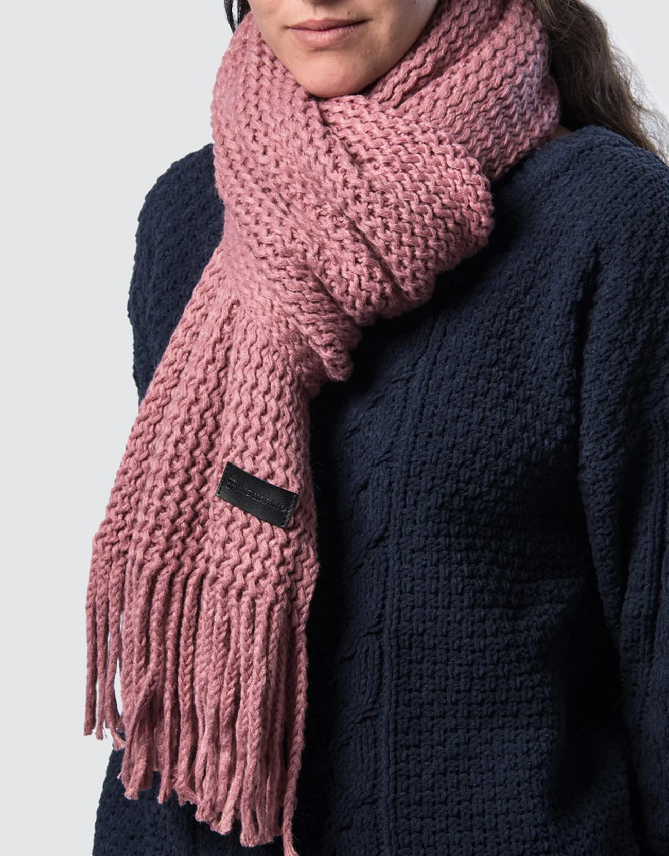 Wide Knit Ribbed Scarf