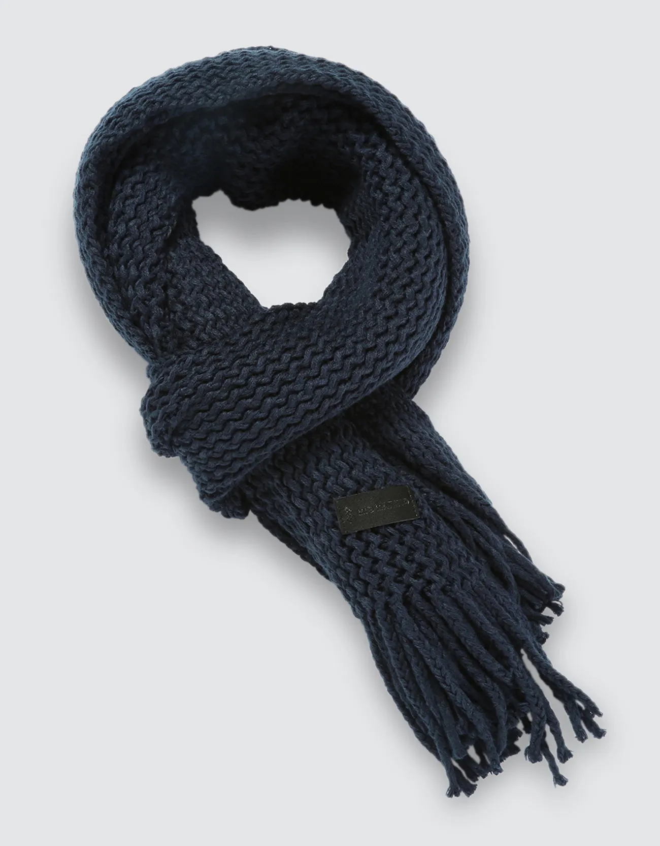 Wide Knit Ribbed Scarf