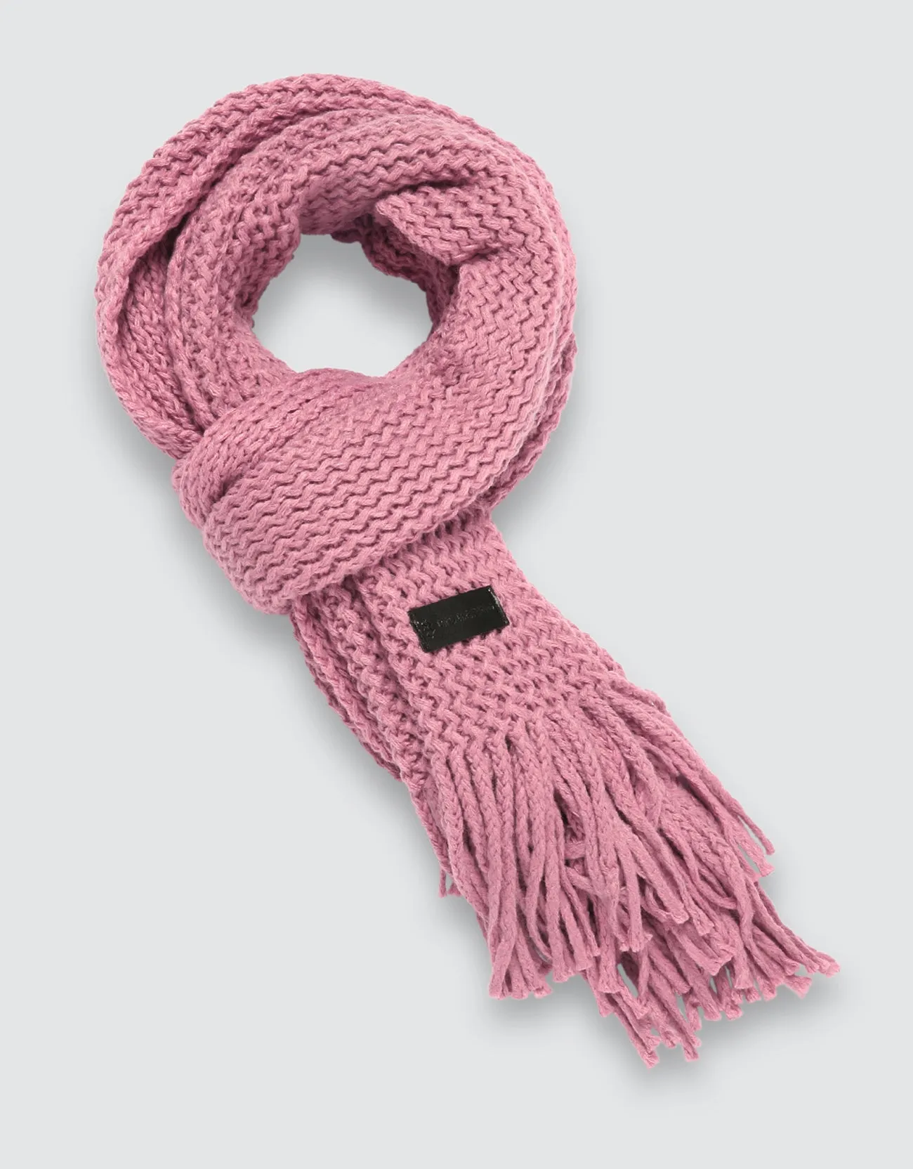 Wide Knit Ribbed Scarf