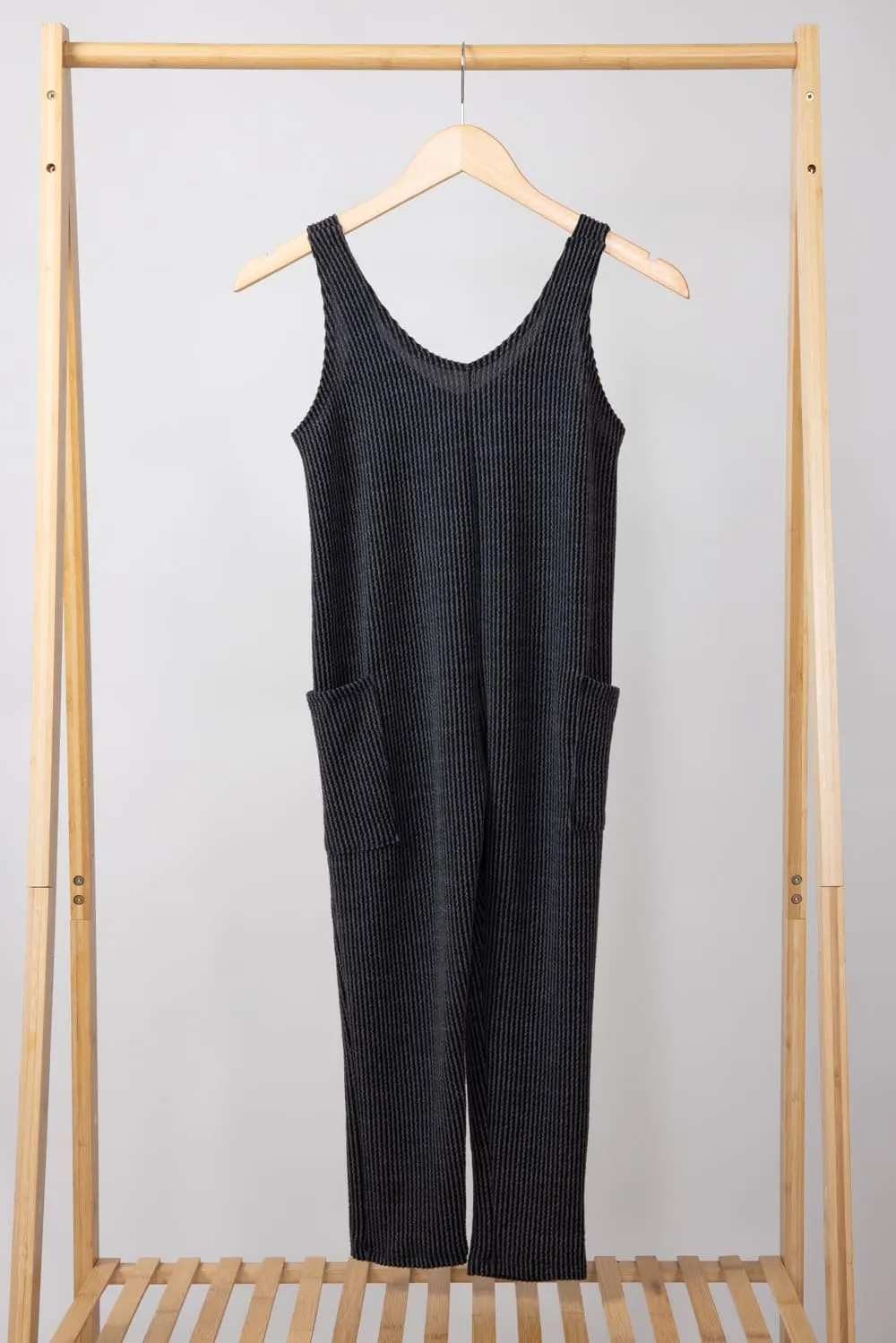 Youth Thermal Tank Top Jumpsuit for Girls in Charcoal | GP468-CHARCOAL