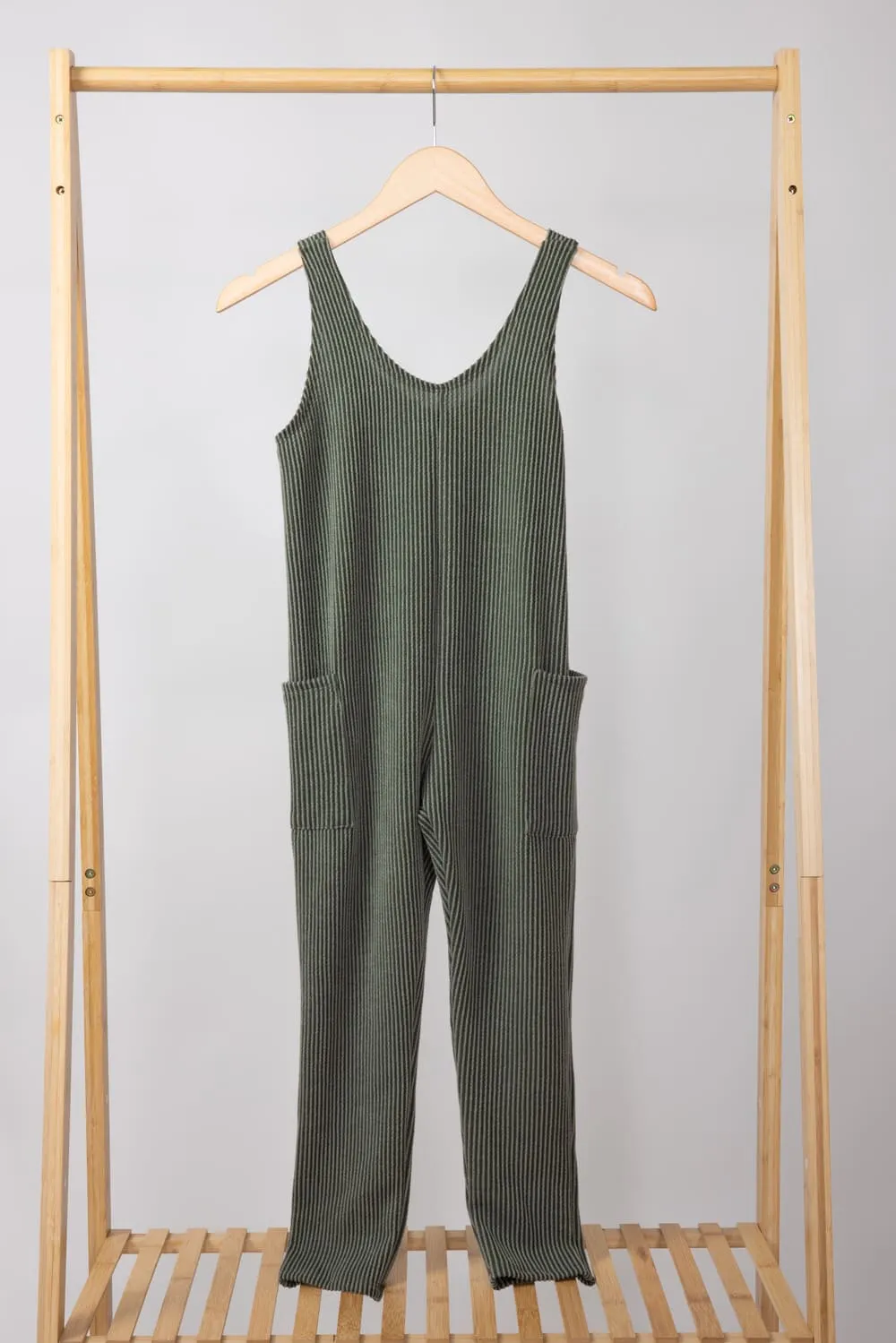 Youth Thermal Tank Top Jumpsuit for Girls in Olive Green | GP468-OLIVE