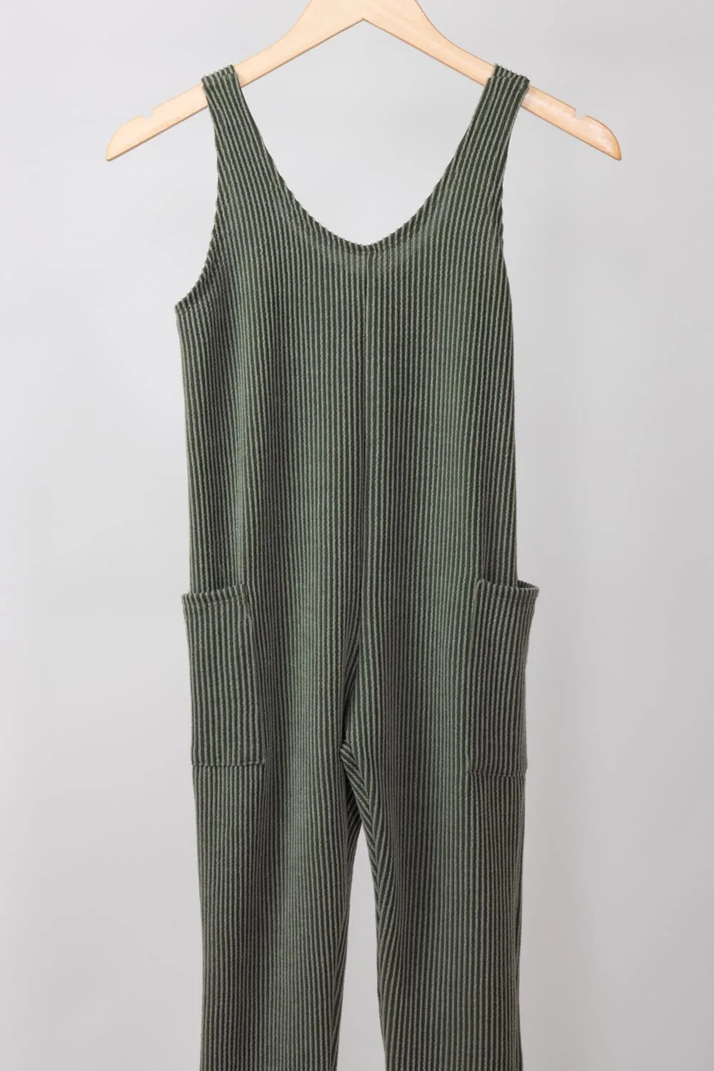 Youth Thermal Tank Top Jumpsuit for Girls in Olive Green | GP468-OLIVE