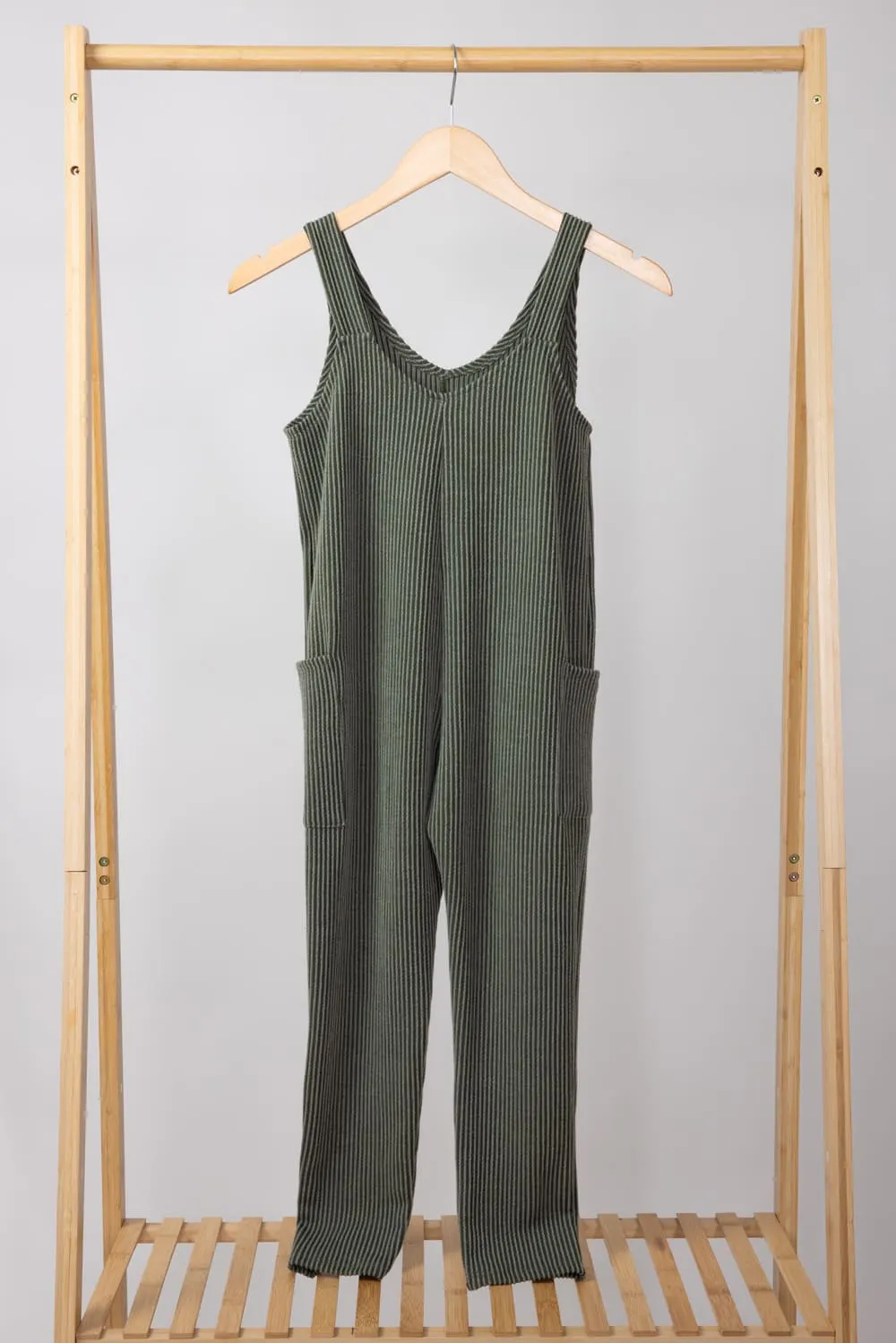 Youth Thermal Tank Top Jumpsuit for Girls in Olive Green | GP468-OLIVE